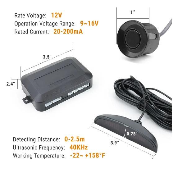 Car Auto 4Parking Backup Sensors Kit LED Display Reverse Rear Radar Sound System