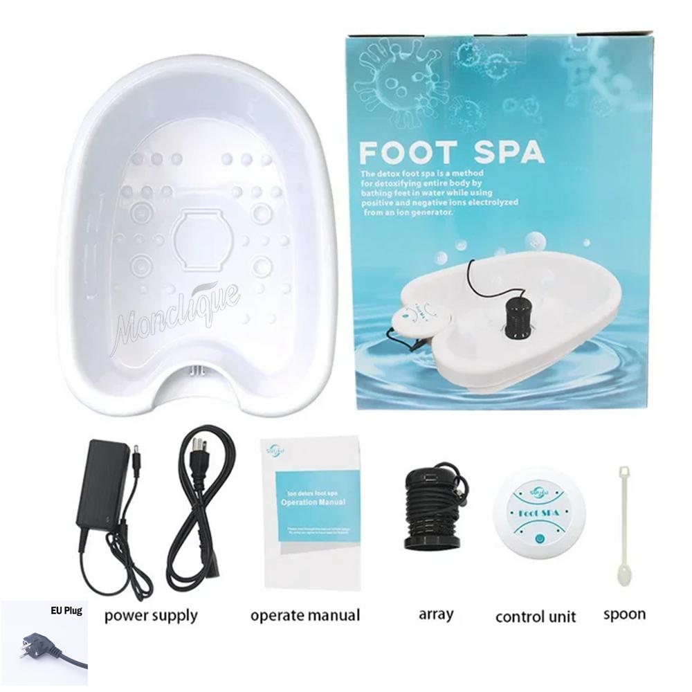 

Electric Detox Ion Foot Bath Machine With Basin Vibration Massage Soles Feet Spa Detox Deep Cleansing Relax Muscle Foot Massager