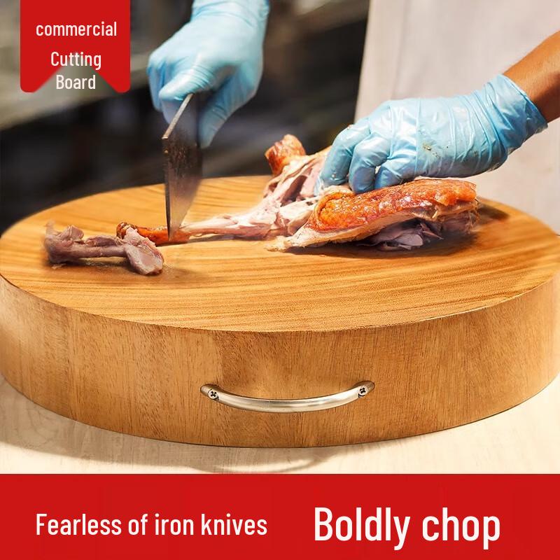 Lijia Ironwood Round Chopping Board with U-shaped Handle