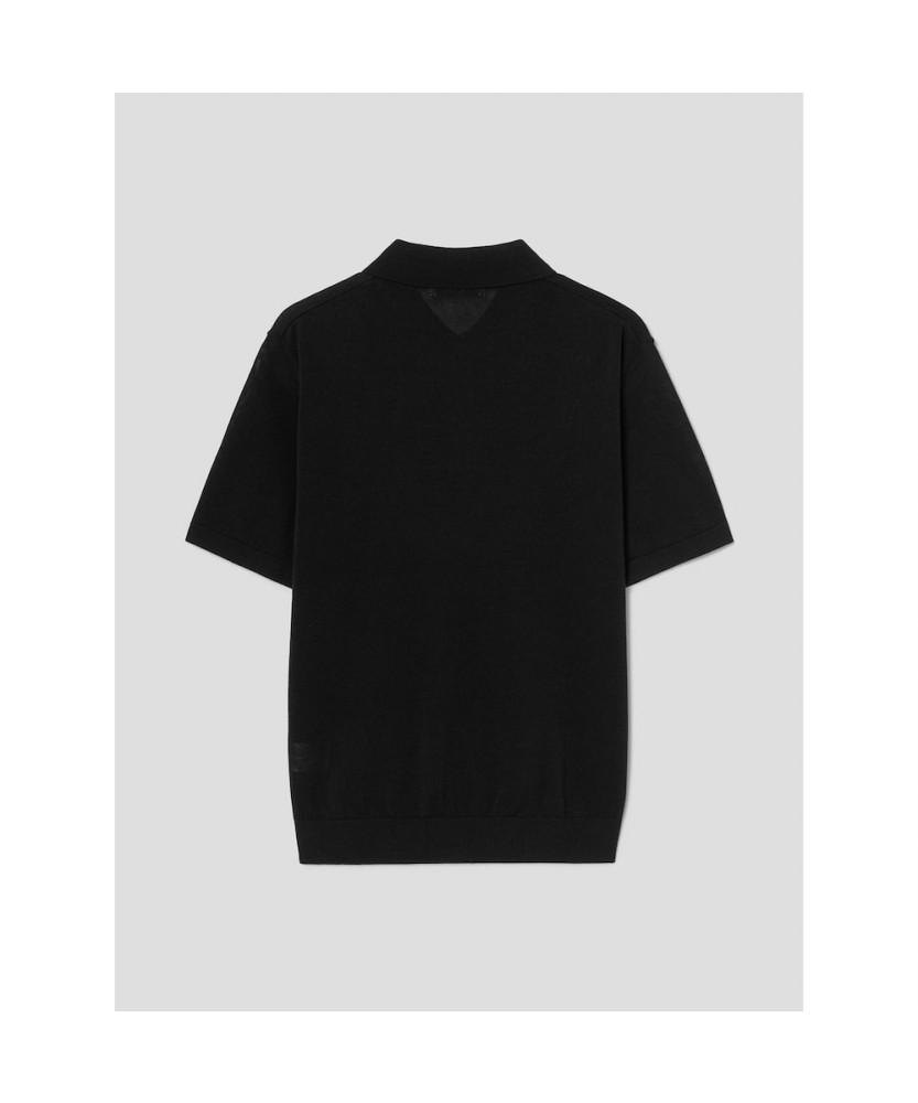 8SECONDS Cotton Blend Collar Neck Short Sleeve Knit Black