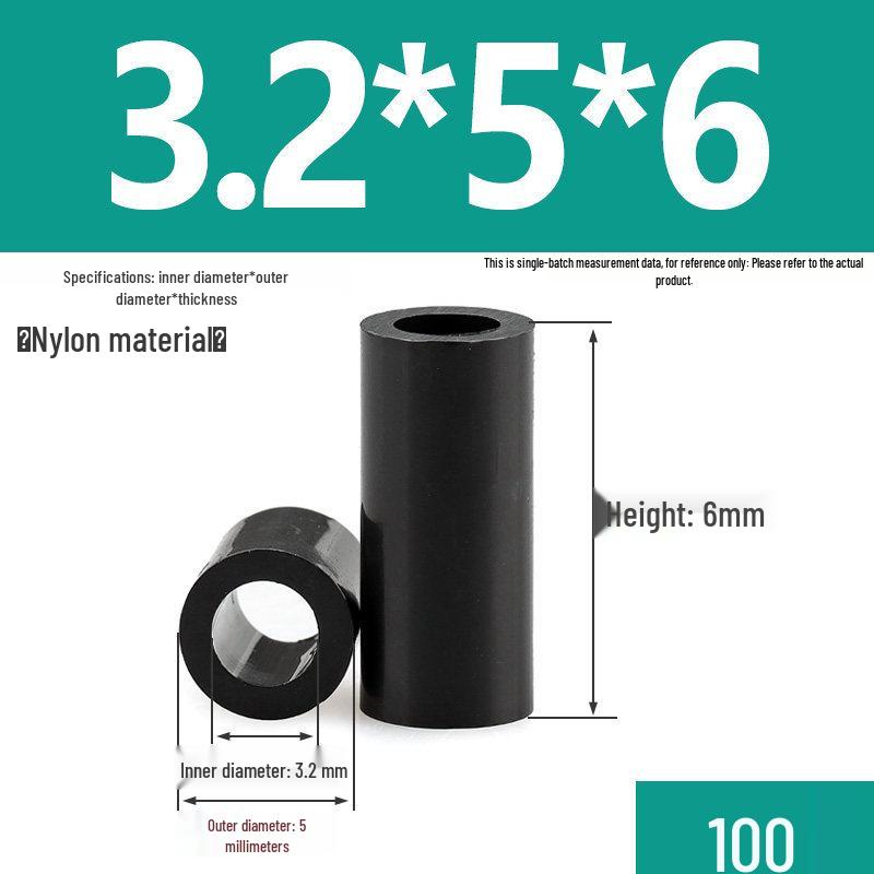 Nylon Wear-Resistant Hollow Cylindrical Spacer Sleeve and Bearing Bushing