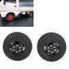 2Pcs Truck Wheel Rubber Tire 55mm Dia Aluminium Alloy Fit for WPL D12 1Celsius10 RC Car