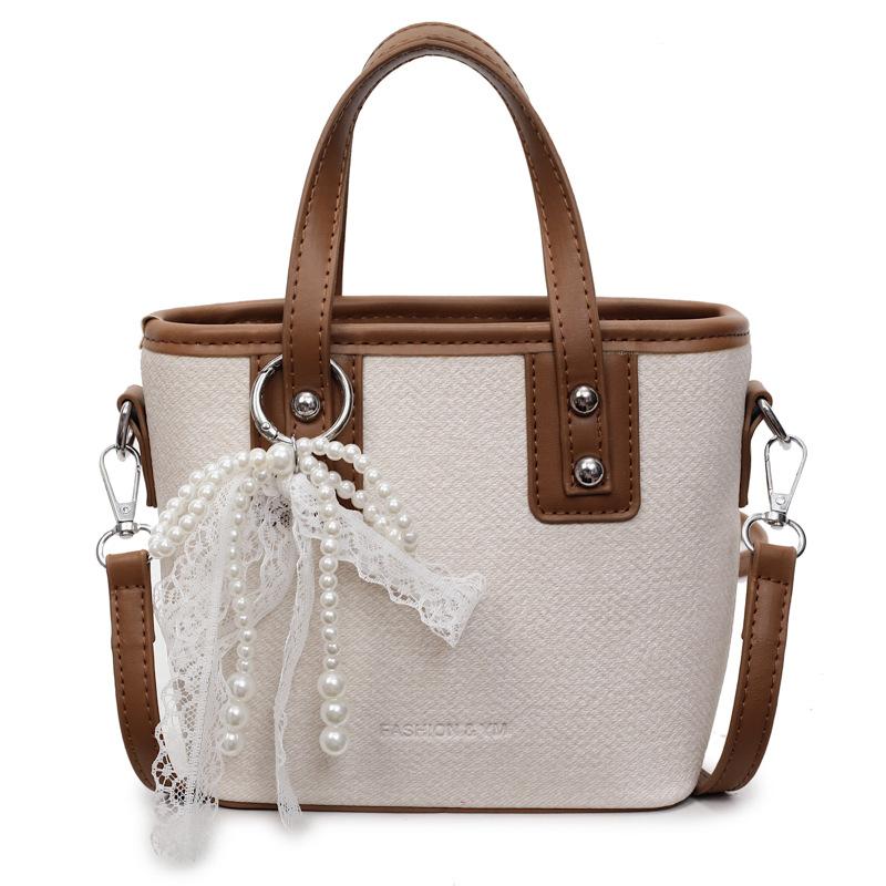 Vintage 2025 New Fashion Casual Commuter Tote Bag Sweet Silk Scarf Trendy Niche Girls Shoulder Bag Messenger Bag