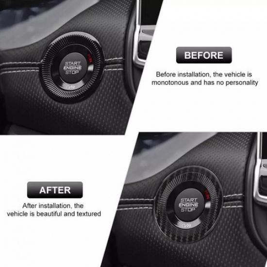 Carbon Engine Start/Stop Button Cover Trim Accessories For Jeep Compass 22-2025