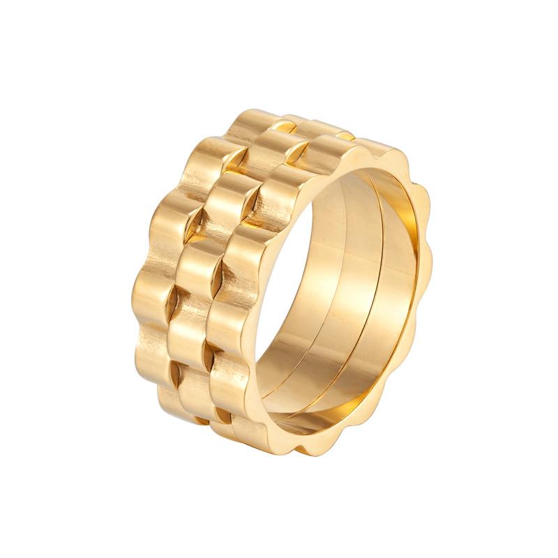 Hot Selling Vintage Stainless Steel Hip Hop Ring Personality Gear Shape Ring Simple Man Woman Fashion Jewelry Gift Daily Wear