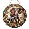 Vintage, Vibrant 2D Elephant Acrylic Circular Catcher, Animal Themed, Novelty Home Decor, Perfect Durable for Bedroom
