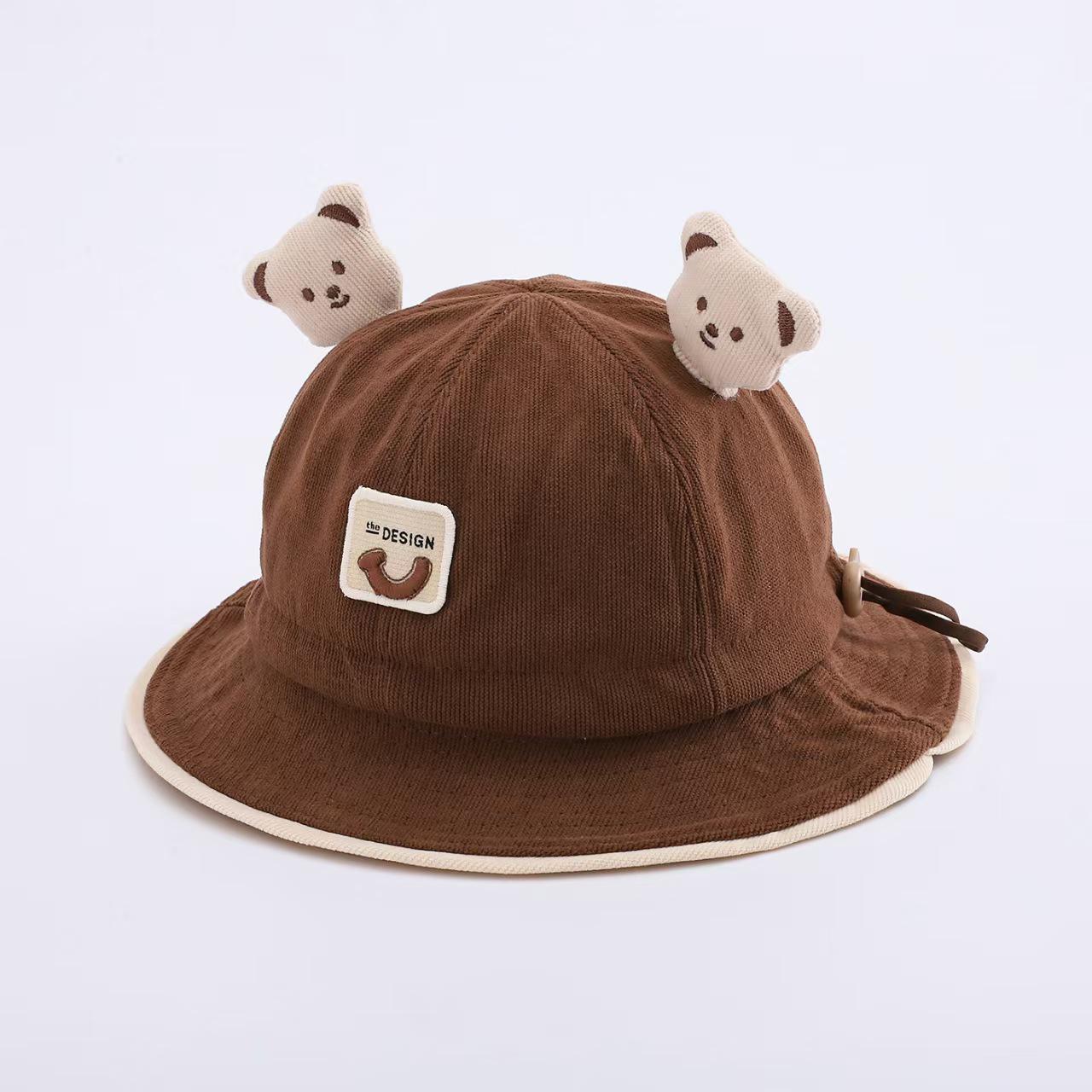 Infant Sun Protection Bucket Hat - Cute, Thin, and Warm for Spring & Autumn One Size темно-коричневого