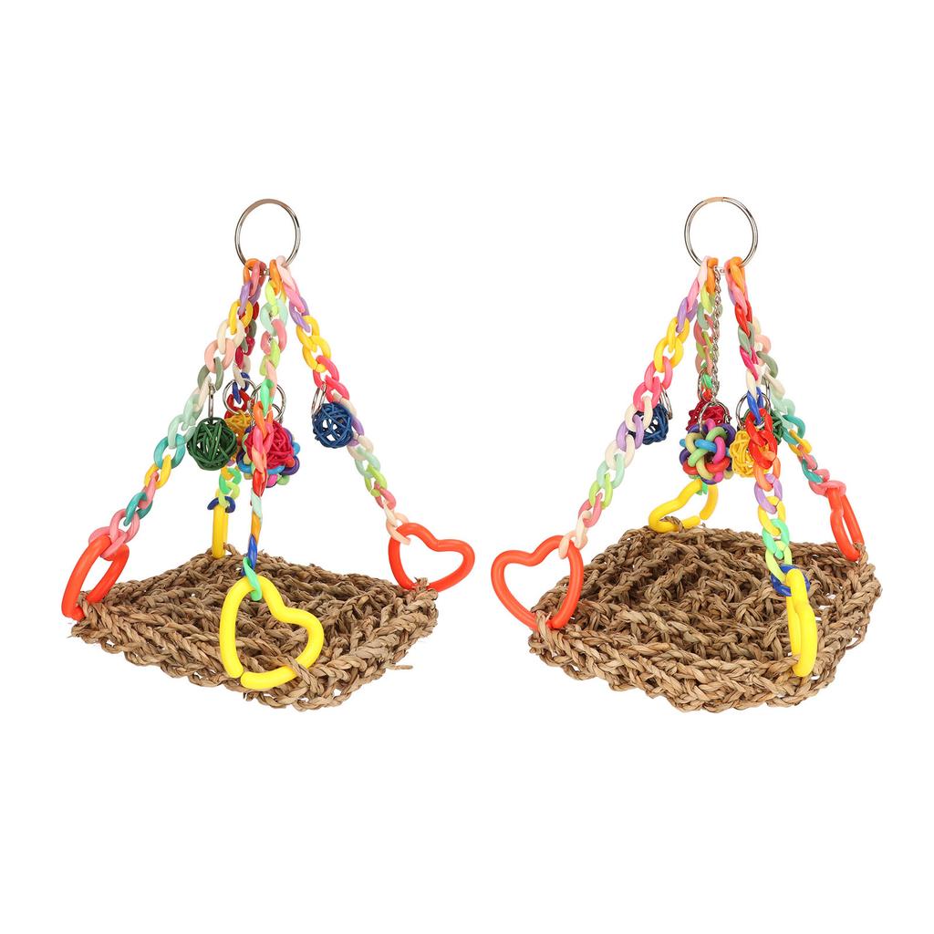 Bird Climbing Net Colourful Swing Hammock Chewing Hanging Mat for Decoration Playing