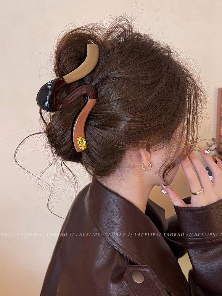 2025 Korean Style Large Updo Hair Clip for Thick Hair – Elegant Autumn Women’s Shark Clip