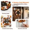 Wooden Craft Hanging Decoration Halloween Pumpkin Ghost Welcome Door Hanger Sign, Cute Wall Ornament with Bell Holiday Sign for Store Entry
