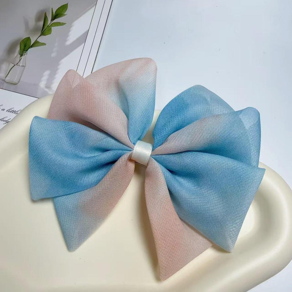 Korean Lace Chiffon Bow Hair Clip: Stylish, Versatile Spring Clip for Girls