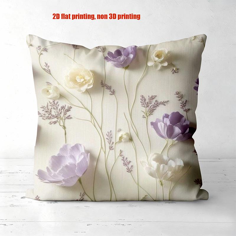 Floral Printed Cushion Covers 2D Flat Printing Style Polyester pillowcase, sofa decorative cushion cov Headboard Pillow