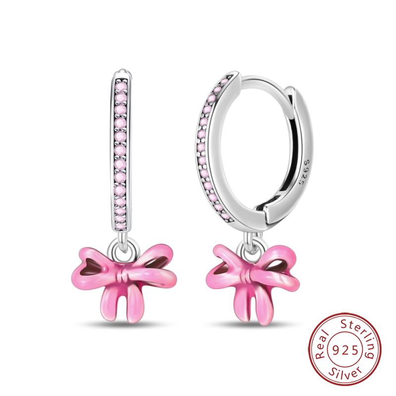 Hot 925 Sterling Silver Earrings Charm Simple Shining Lotus Zircon Wedding Women Jewelry Gift