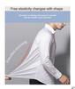 Men's White Four-Way Stretch Wrinkle-Resistant Long Sleeve Shirt - Formal and Casual Plus Size