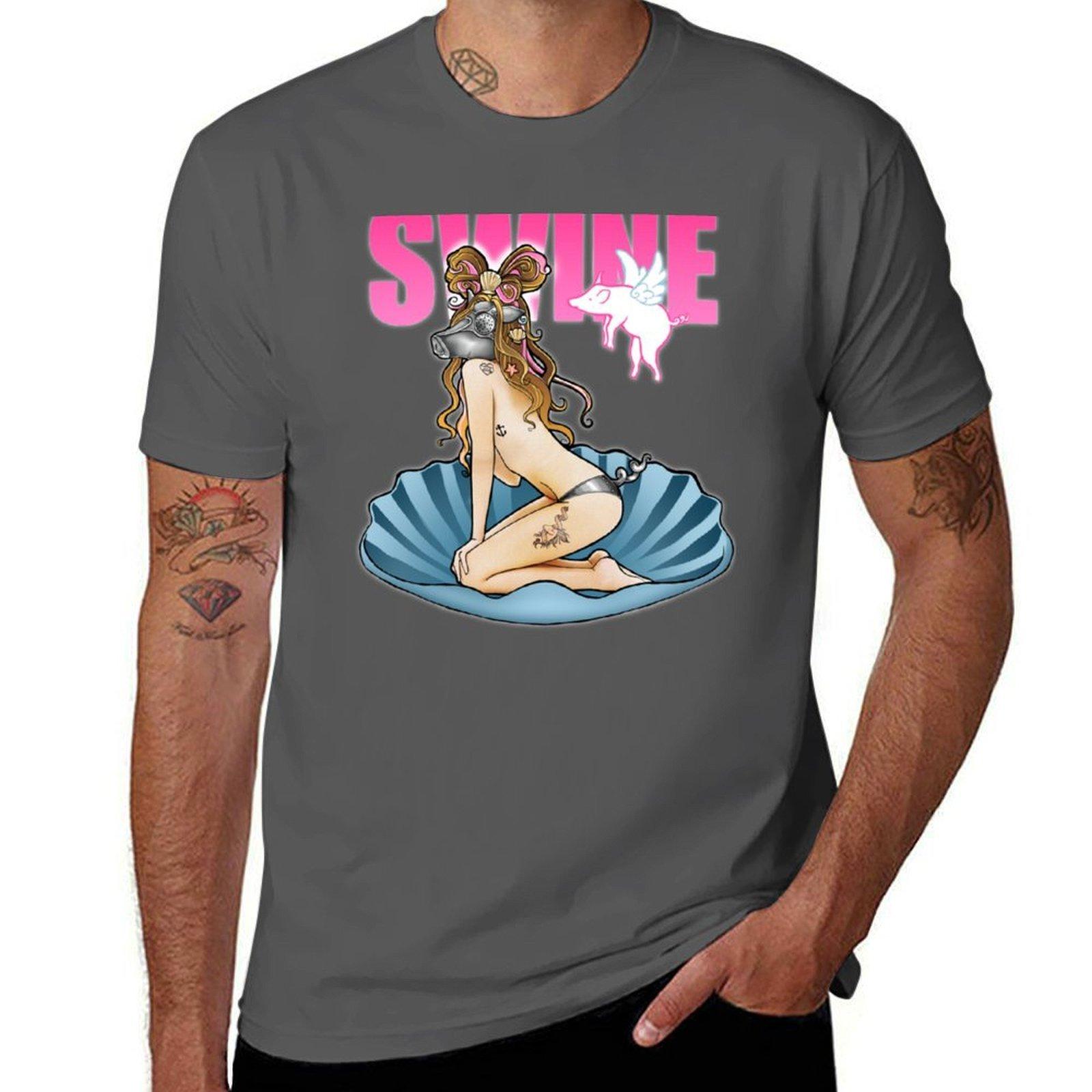 

Swine T-Shirt t shirts cotton 100% funny t shirts dark humor t shirts for man cotton funny T-Shirt 4XL