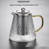 Hammered Heat-Resistant Glass Teapot with Stainless Steel Filter