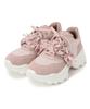 Esperanza Frill Belt Sequin Pink Size S 2-Way Sneakers, (372), (22.0cm-22.5cm)