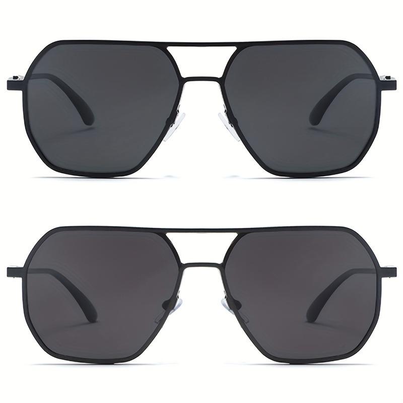 2 Pairs of New Fashionable Dual Beam Polarized Day and Night Dual-use Outdoor Driving and Fishing Sunglasses