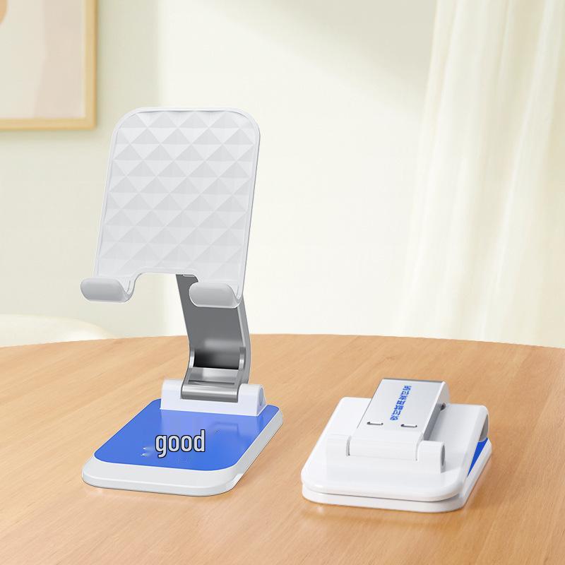 Foldable, Height-Adjustable Phone Stand for Streaming and Viewing - Portable and Multi-functional Storage Design