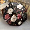 1 PC Automatic Folding Umbrella - Roses and Butterflies Pattern, Portable & Foldable Design with 8 Ribs, Christmas Birthday Gifts