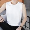 Men's Slim Korean Style V-Neck Sleeveless Vest - Casual Breathable Solid Color Youth Waistcoat
