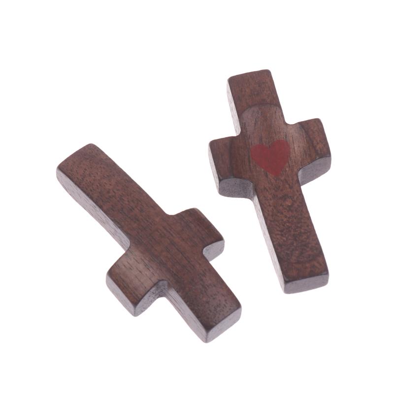 1/2PCS Wooden Pocket Prayer Cross, Small Handheld Cross For Comfort, Pocket Gift For Prayer & Faith