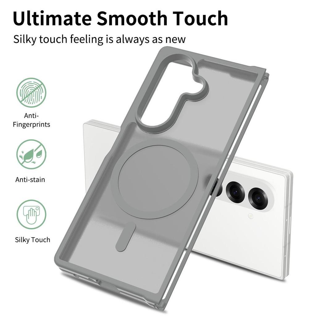 Samsung Z Fold 7 5G Magnetic Anti-Drop Frosted Case, Semi-Transparent Skin-Feel Cover