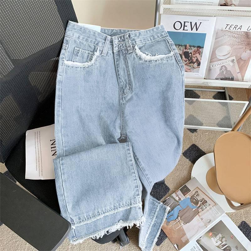 2025 Women's High Waist Retro Wide Leg Jeans - White