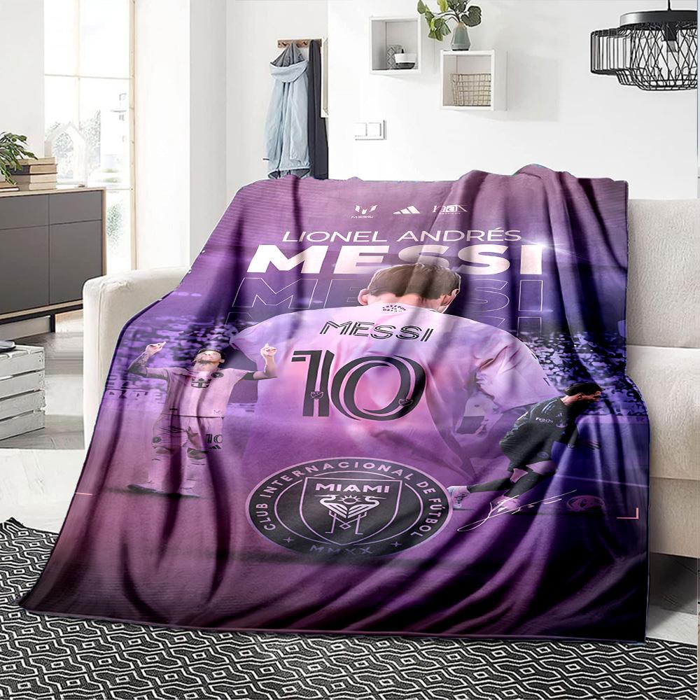 Messi's Legacy Soccer Blanket Comfortable Suitable for Office Bedding Bed for All Occasions Playful Design Suitable for Gifting Relatives and Friends