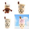 Bubble Tea Plush Toy Pendant Keychain Cute Boba Cup Expression Cartoon Doll Soft Gift