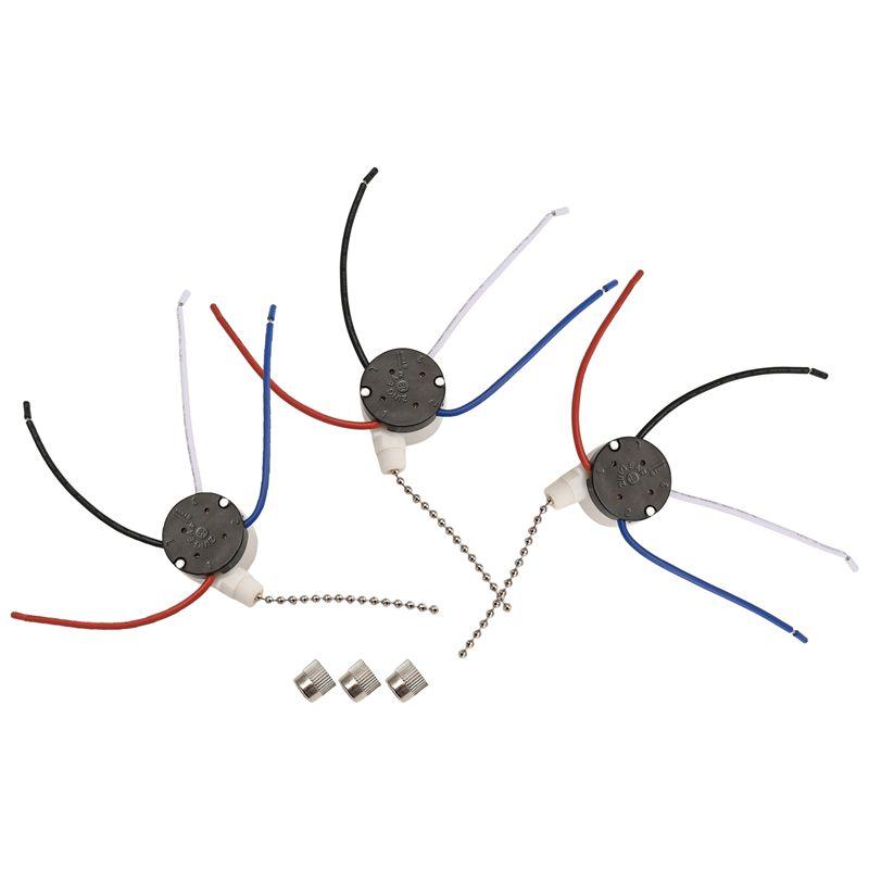 A84X-3 Pcs Ze-208S E89885 3 Speed 4 Wire Pull Chain Switch Ceiling Fan Light Switch Replacement Part