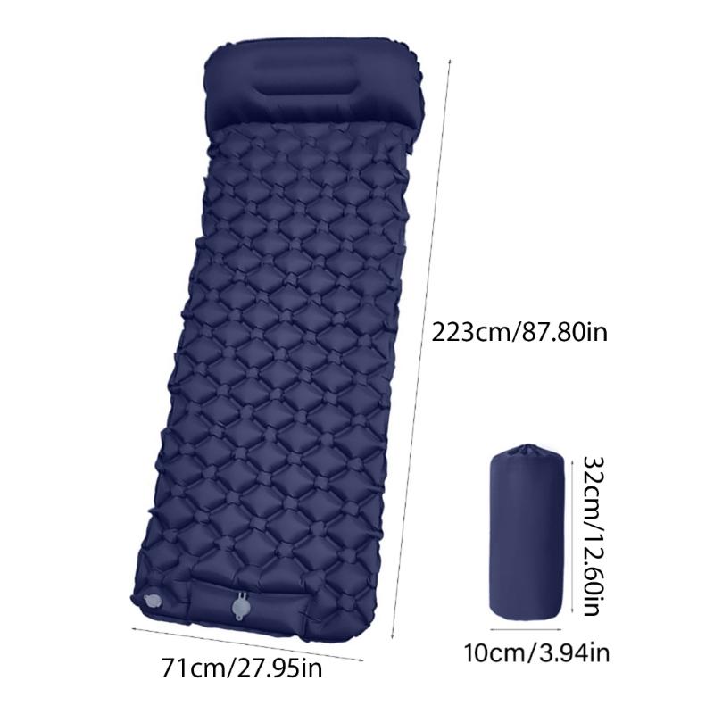 Folding Camping Sleepings Mat Inflatable Backpacking Sleepings Pad with Pillow Lightweight Watertight Camp Sleepings Pad