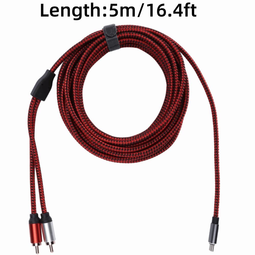 Plug and Play Type C Male To 2RCA Male Audio Cable Male To Male Y Splitter Cable Phone Sound