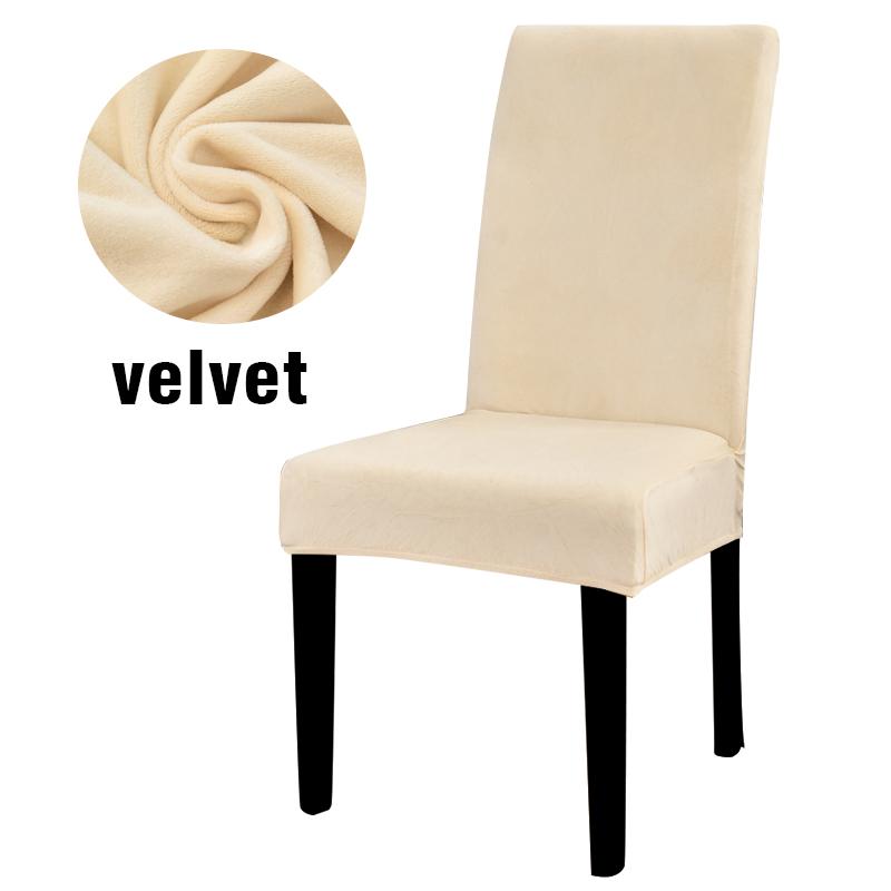 Velvet Chair Slipcovers for Dining Room Stretchy Super Soft Parson Chair Seat Covers Chair Protectors for Party Pet Protection