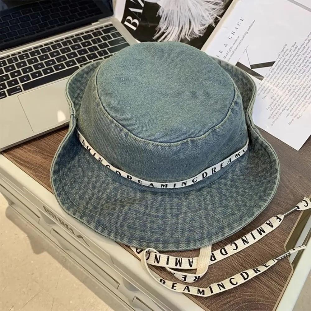 Large Brim Cowboy hiking hat Denim Fisherman Hat Casual Bucket Hat