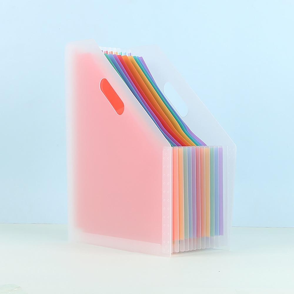 Folder A4 Expanding Organ Bag Diagonal Mouth Rainbow Color Document Holder  Briefcases