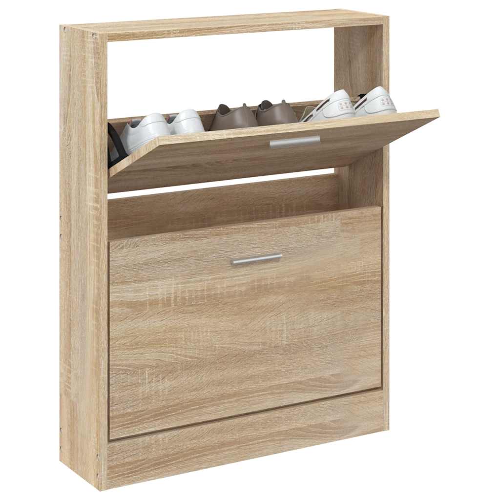 Vidaxl Zapatero, Roble, 59x17x81 cm, Material Derivado de la Madera
