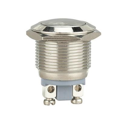 Stříbrné ovládání auta 19mm 12V Okamžité zapnutí/vypnutí Kovový Cool tlačítkový spínač Vodotěsný Auto Tuning Náhradní díly Autopříslušenství