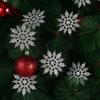 12Pcs 7.5cm Vivid DIY Craft Charming Hanging pendant Festival Decoration Party Ornaments Glitter Snowflake Christmas Tree Decor