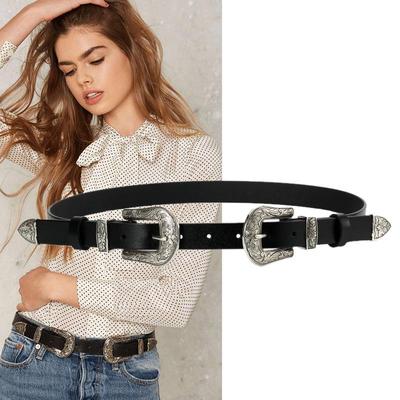 Women's Genuine Cowhide Leather Belt - Fashionable Western Waistband for Skirts & Trousers