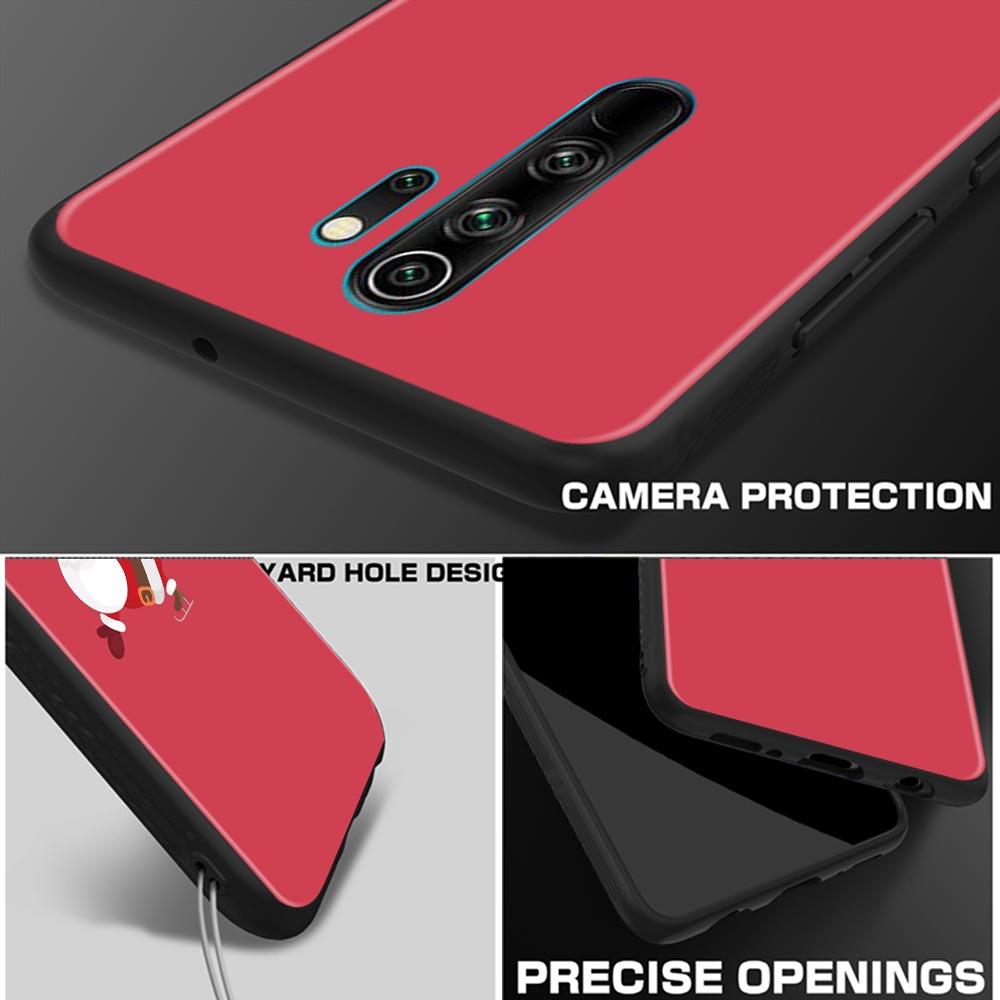 Christmas Santa Claus Mobile Phone Shell for Redmi Note 10 11 11S 11E 7 8 8T 9 9S 9T Pro Plus 4G 5G Black Soft Case Cover Fundas