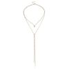 Trendy Multi-Layer Beaded Y-Chain Necklace for Women: European & American Style, Simple, Adjustable, Fashionable Clavicle Jewelry