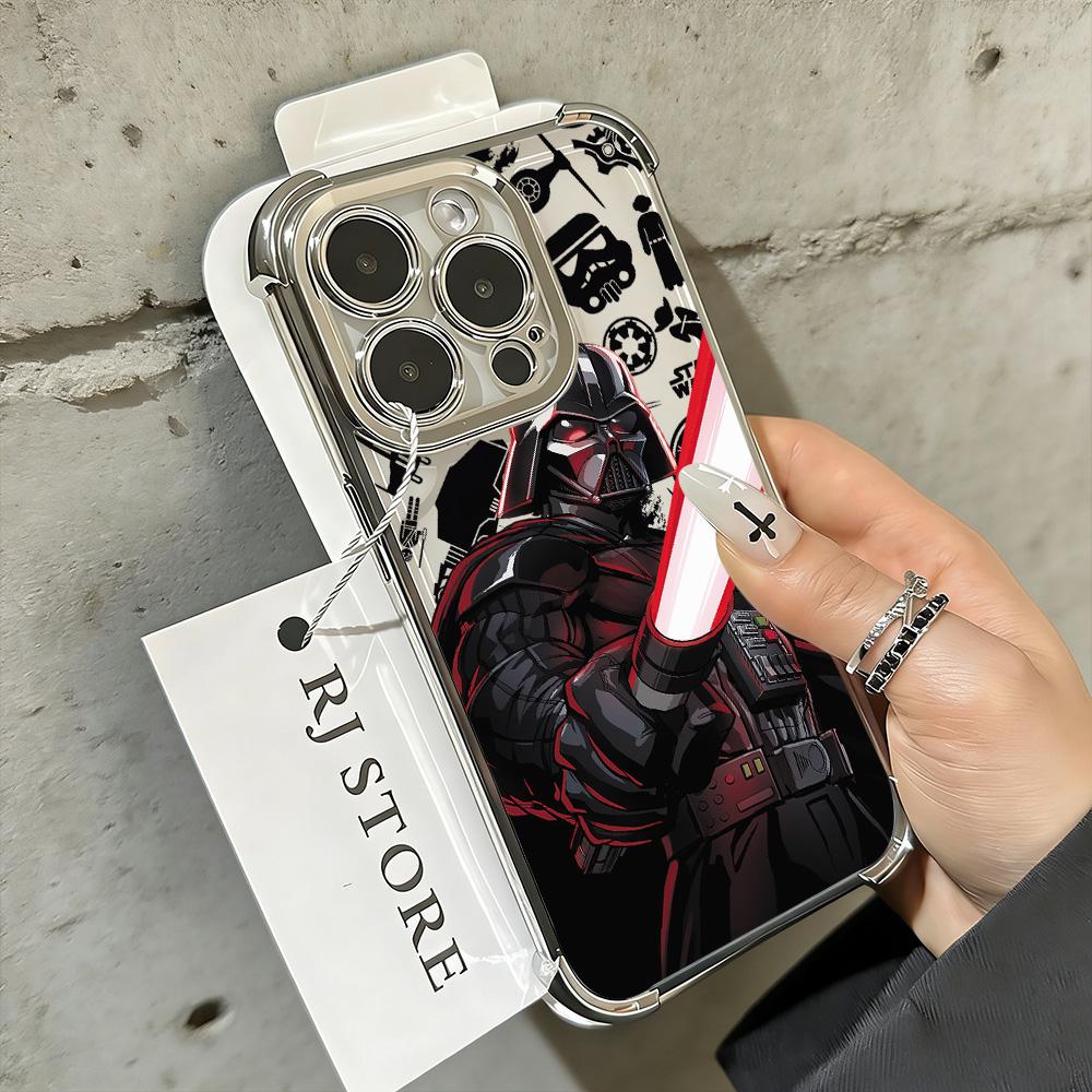 

Hot Stars W-Wars Plating Phone Case For Google Pixel 10 9 8 7 9a 8a 7a Pro XL 5G Anti Fall Airbag Pixel 10 Pro