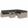 VidaXL Salon de jardin avec coussins 10 pcs gris clair résine tressée 3267502