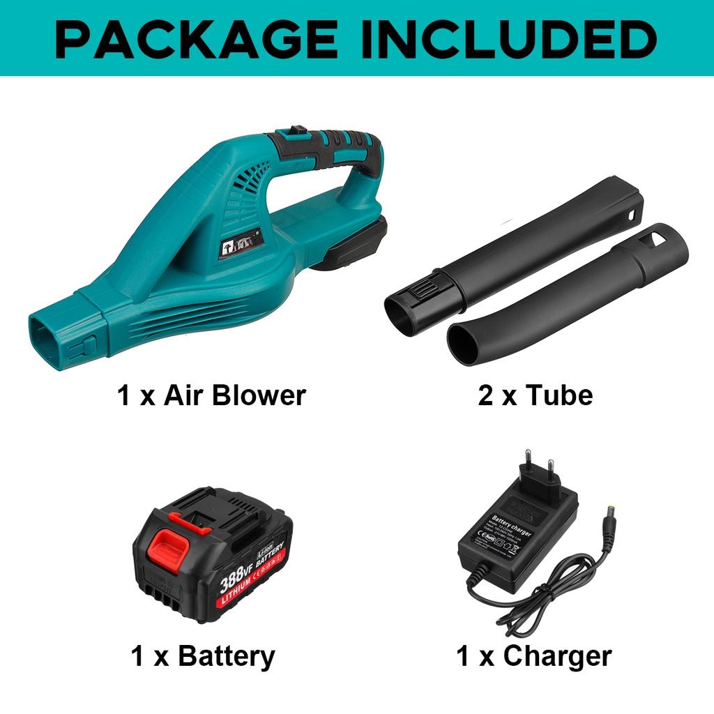 Souffleur d'air électrique sans fil 12500 tr/min 3500 W Souffleur de feuilles portatif Aspirateur Balayeuse Outils de jardin pour batterie Li-ion 388VF