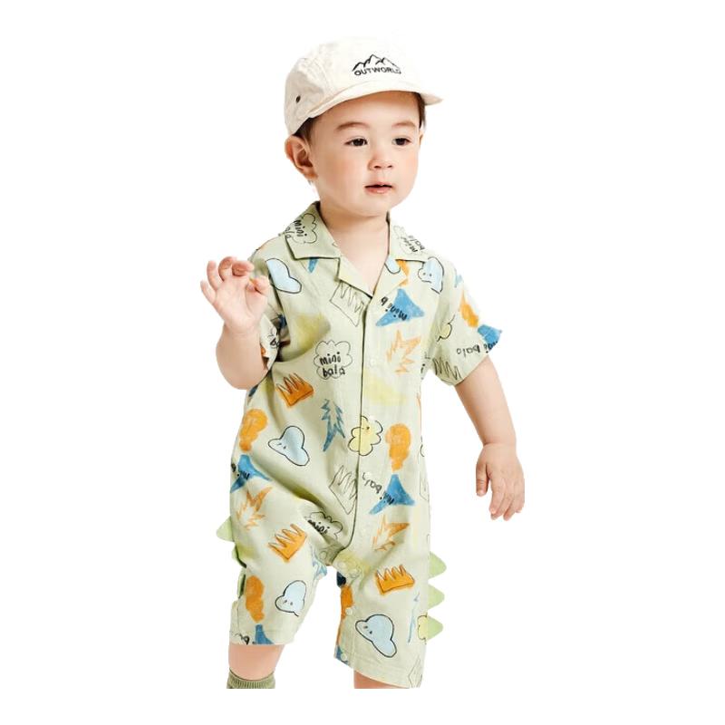 

Mini Balabala Boys Summer 2024 Soft Breathable Romper 80