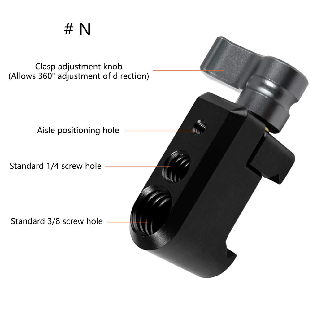 Lightweight Aluminum Sliding Rail Mount Clamp For Tripods Quick Release Design Compatibles 1/4 3/8 Camera Accessories