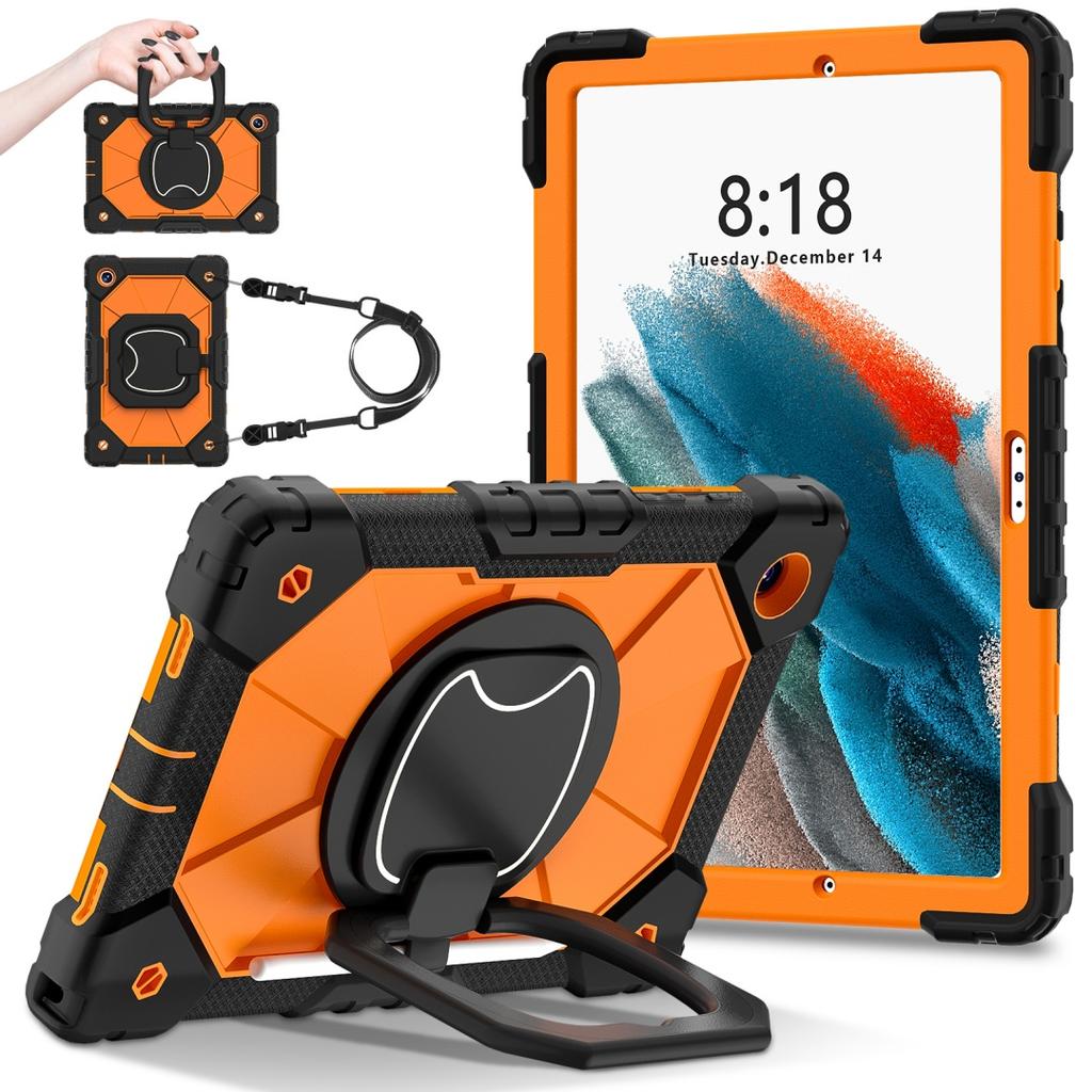 Für Samsung Galaxy Tab A8 10.5 (2021).360° drehbarer Griff, robuster Schutzständer, TPU + PC, 3-in-1, stoßfestes Tablet-PC-Gehäuse