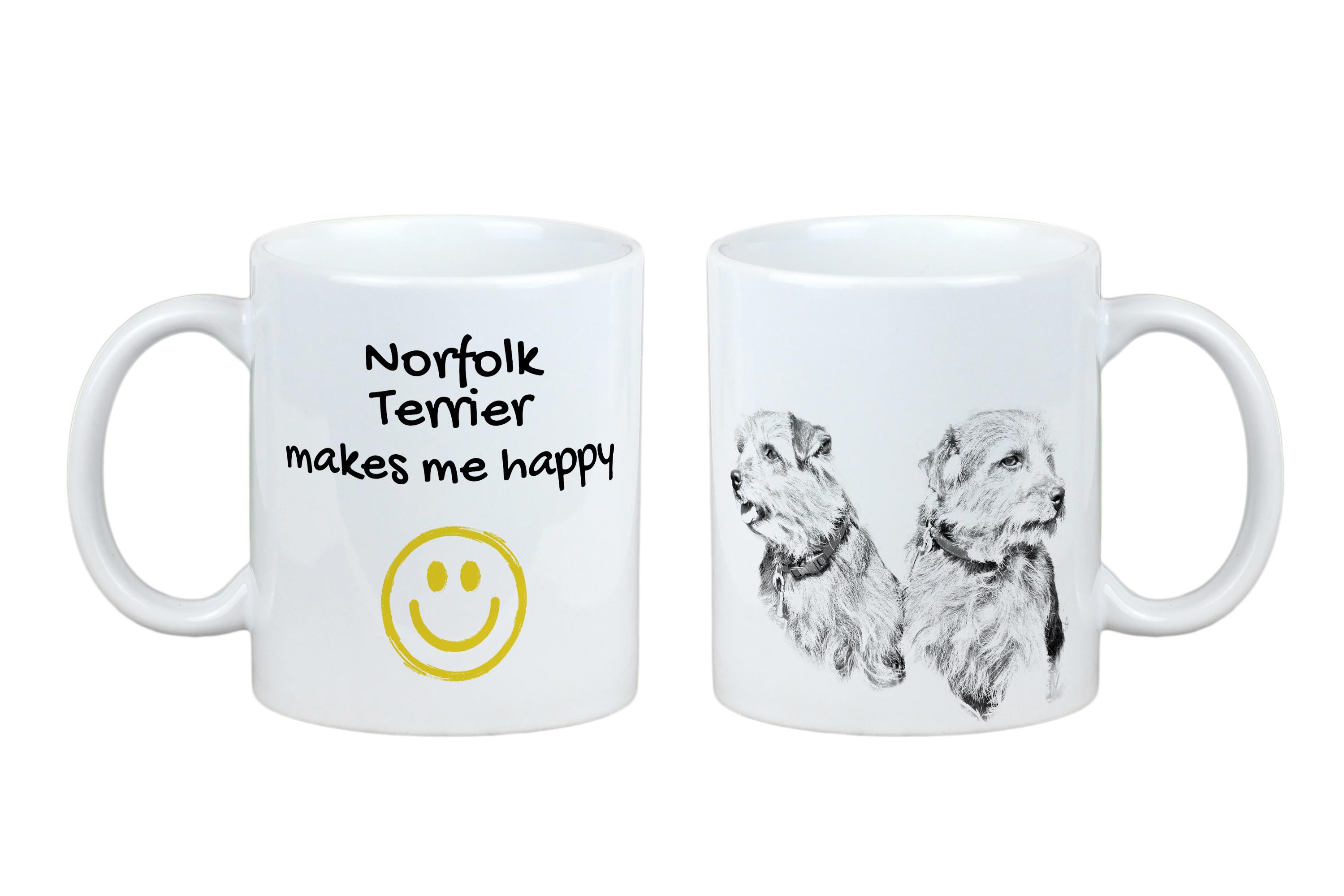 

Norfolk Terrier - cup with a dog, cheerful cup for a dog lover, personalized gift from the Art-Dog brand білий
