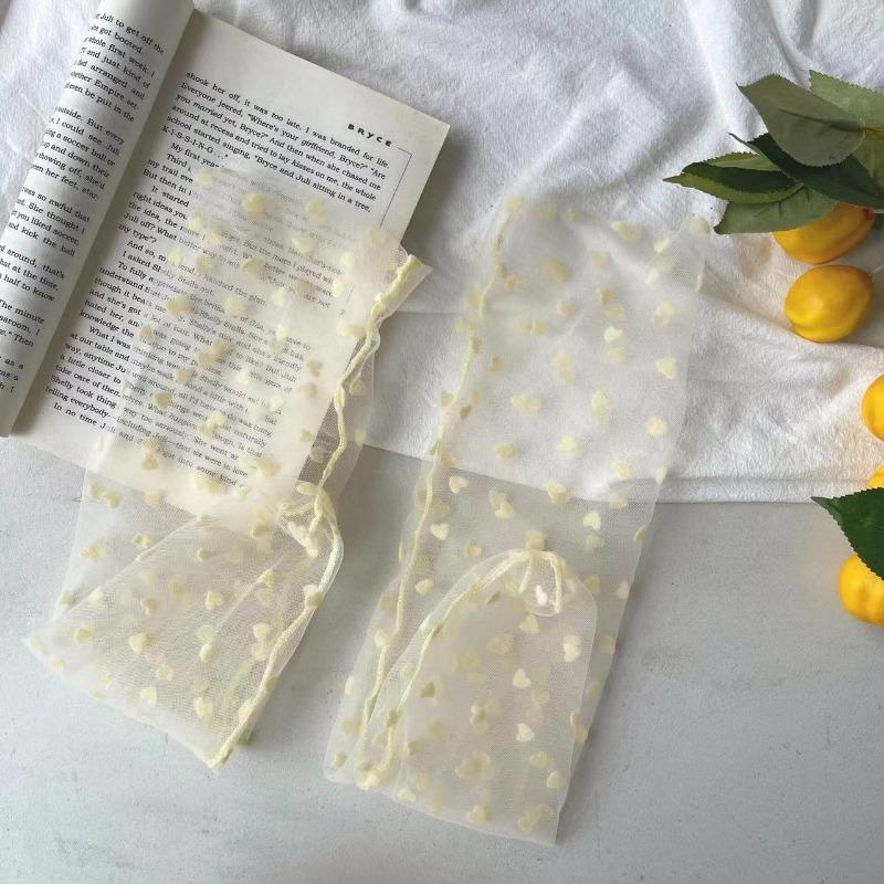 

Women s Harajuku Breathable Transparent Mesh Small love Socks.Lady Net Yarn Fishnet love Socks one size жёлтый